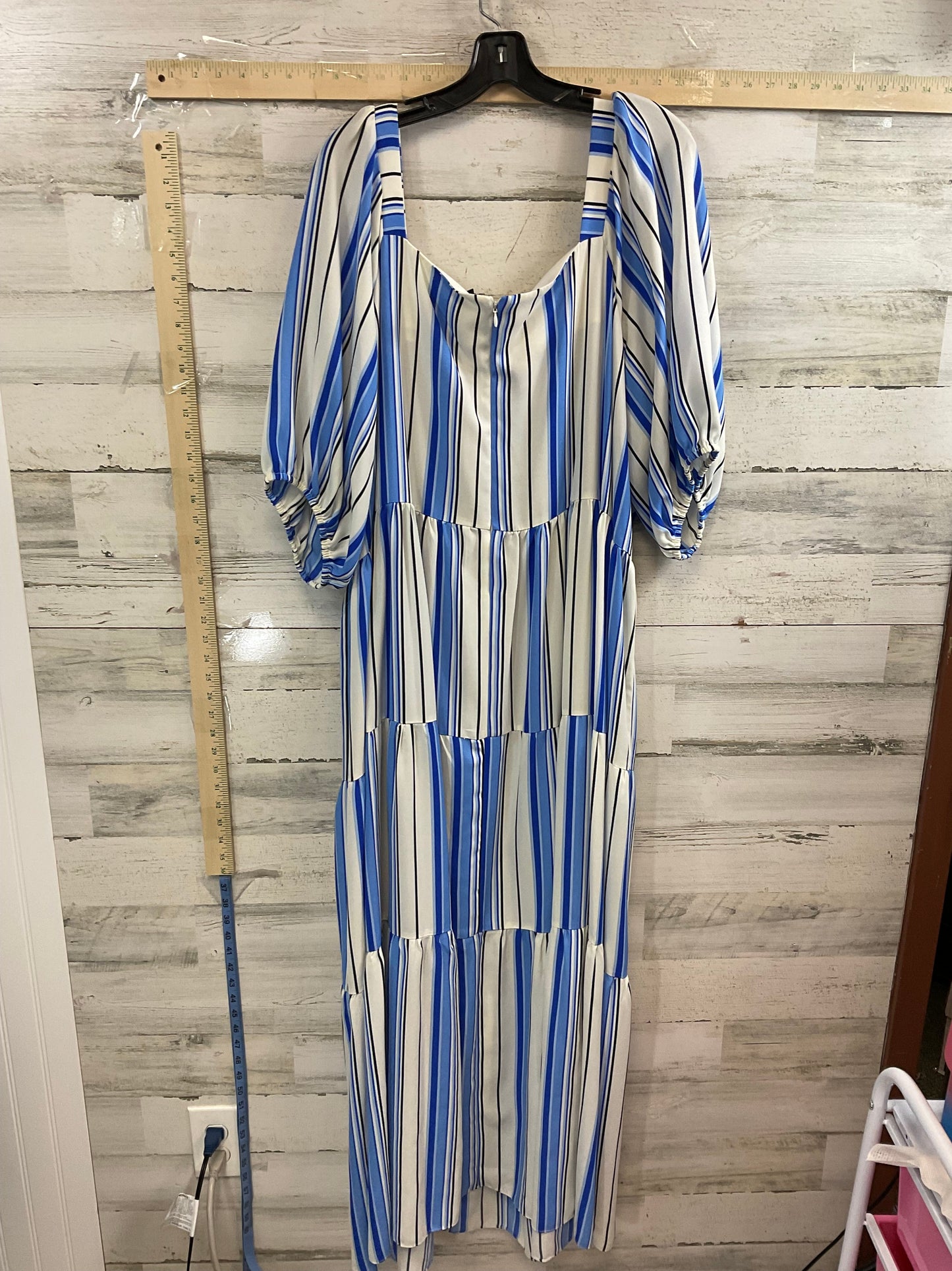 Blue & White Dress Casual Maxi MAISON TARA, Size 3x