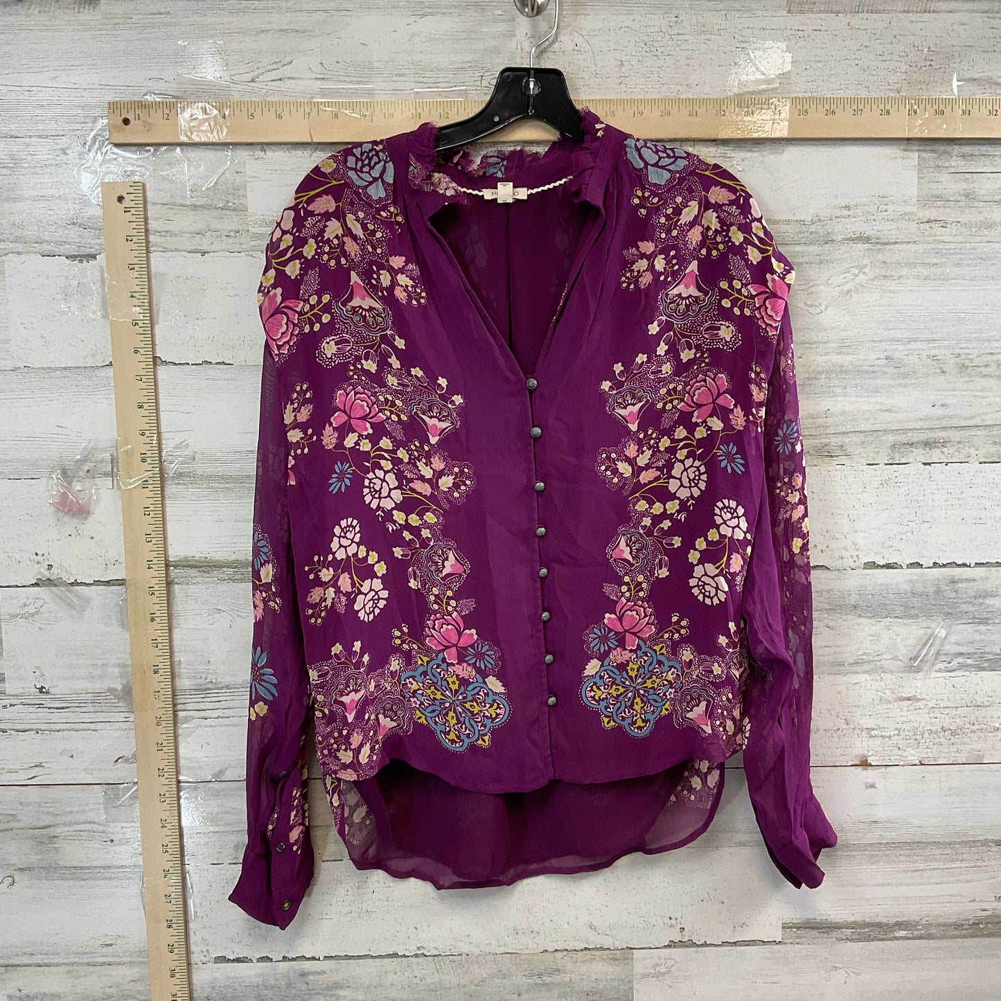 Purple Blouse Long Sleeve Pilcro, Size M