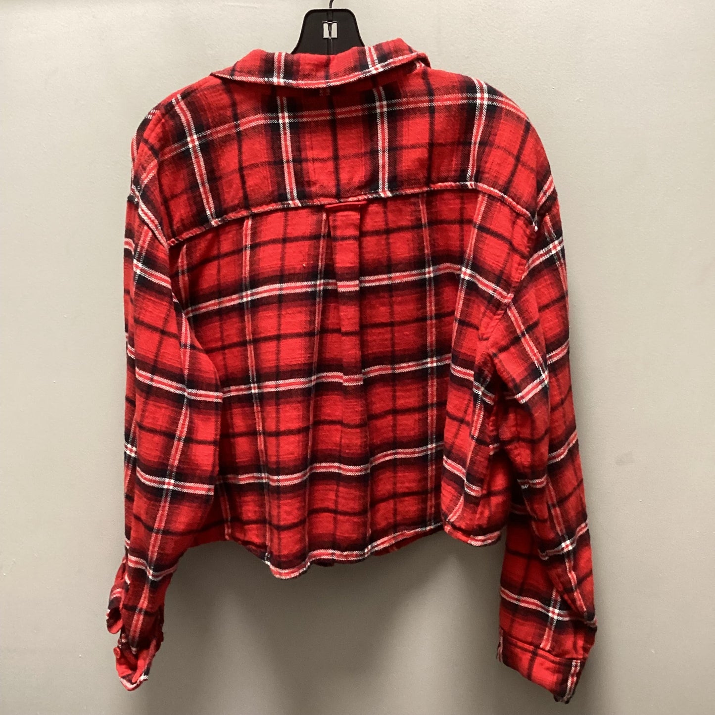 Blouse Long Sleeve By American Eagle In Red, Size: L