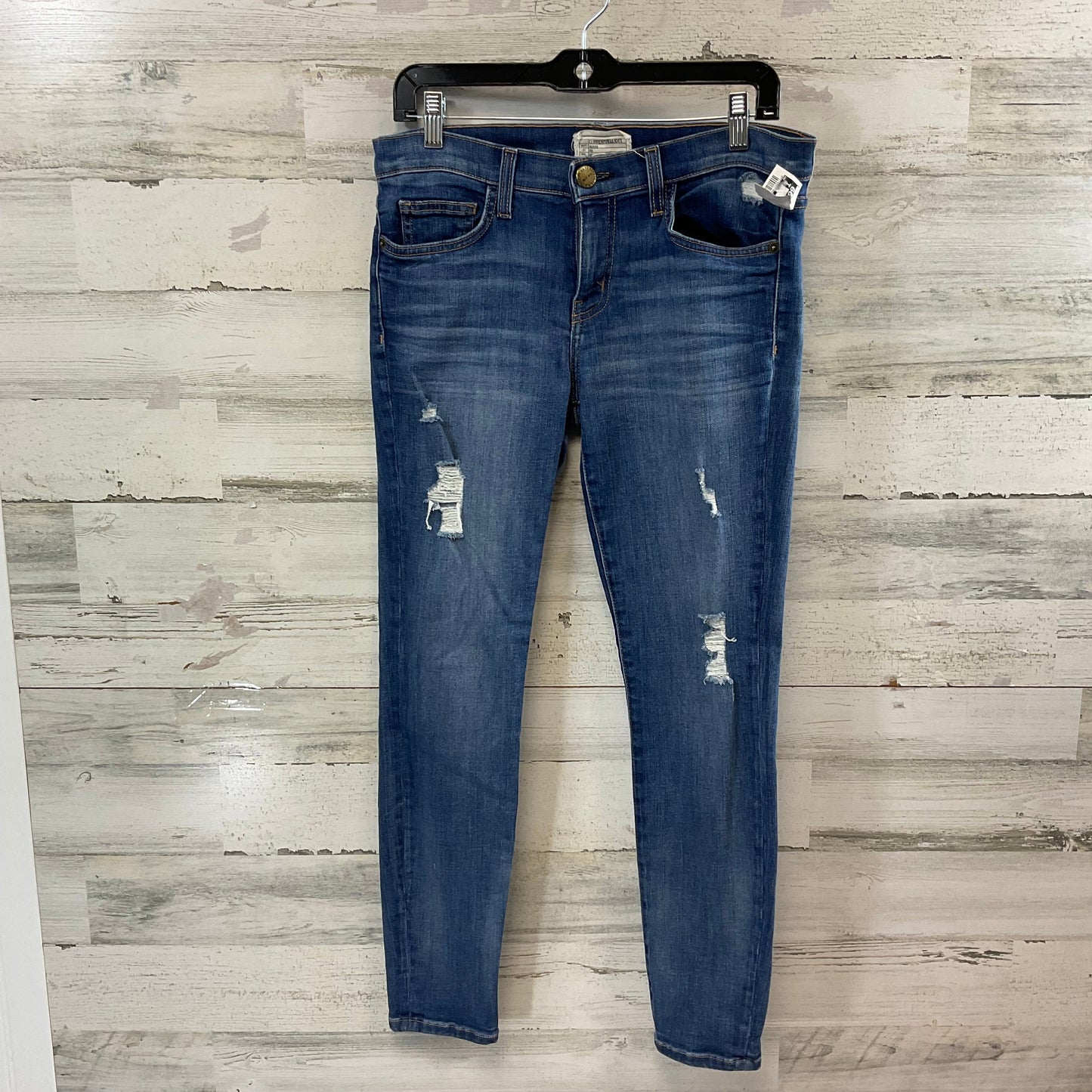 Jeans Skinny By Current Elliott In Blue Denim, Size: 8