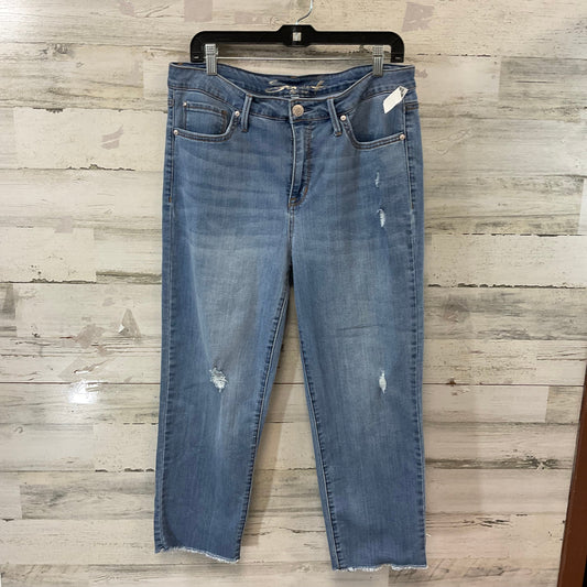 Jeans Straight By Seven 7 In Blue Denim, Size: 12