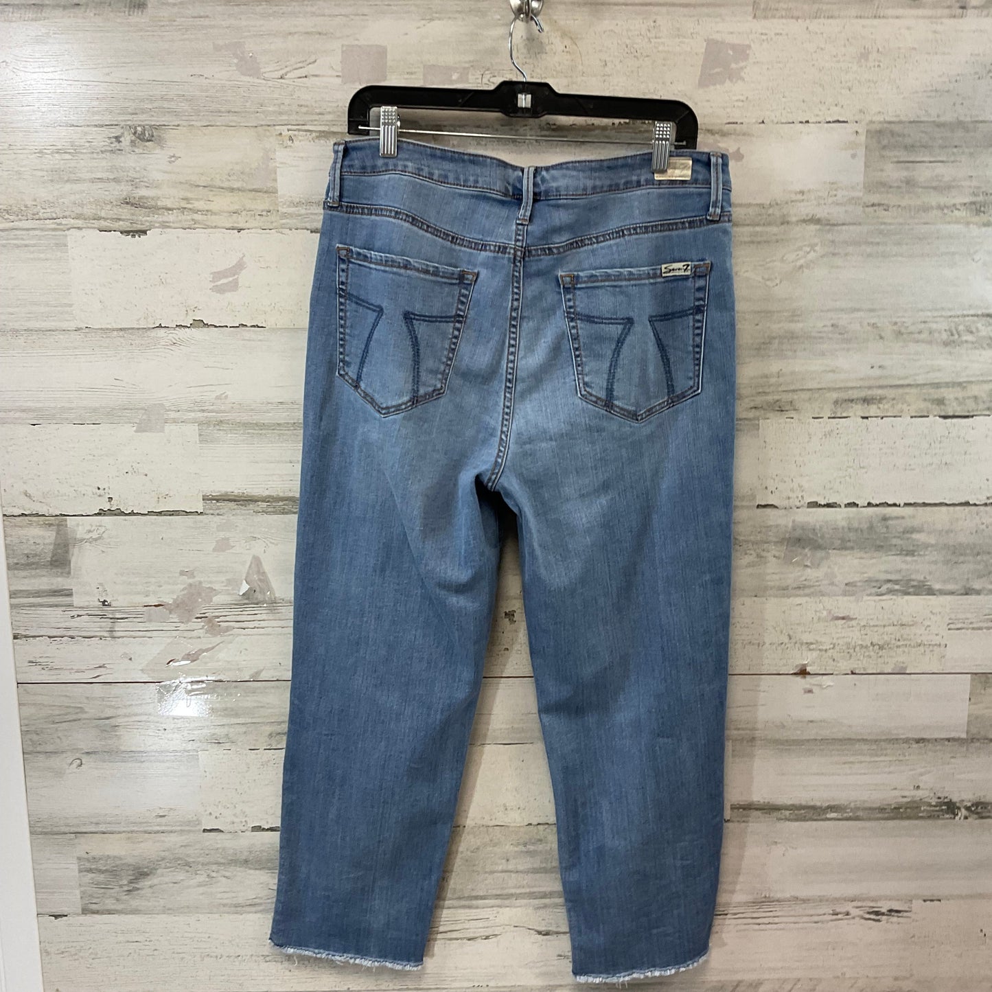 Jeans Straight By Seven 7 In Blue Denim, Size: 12