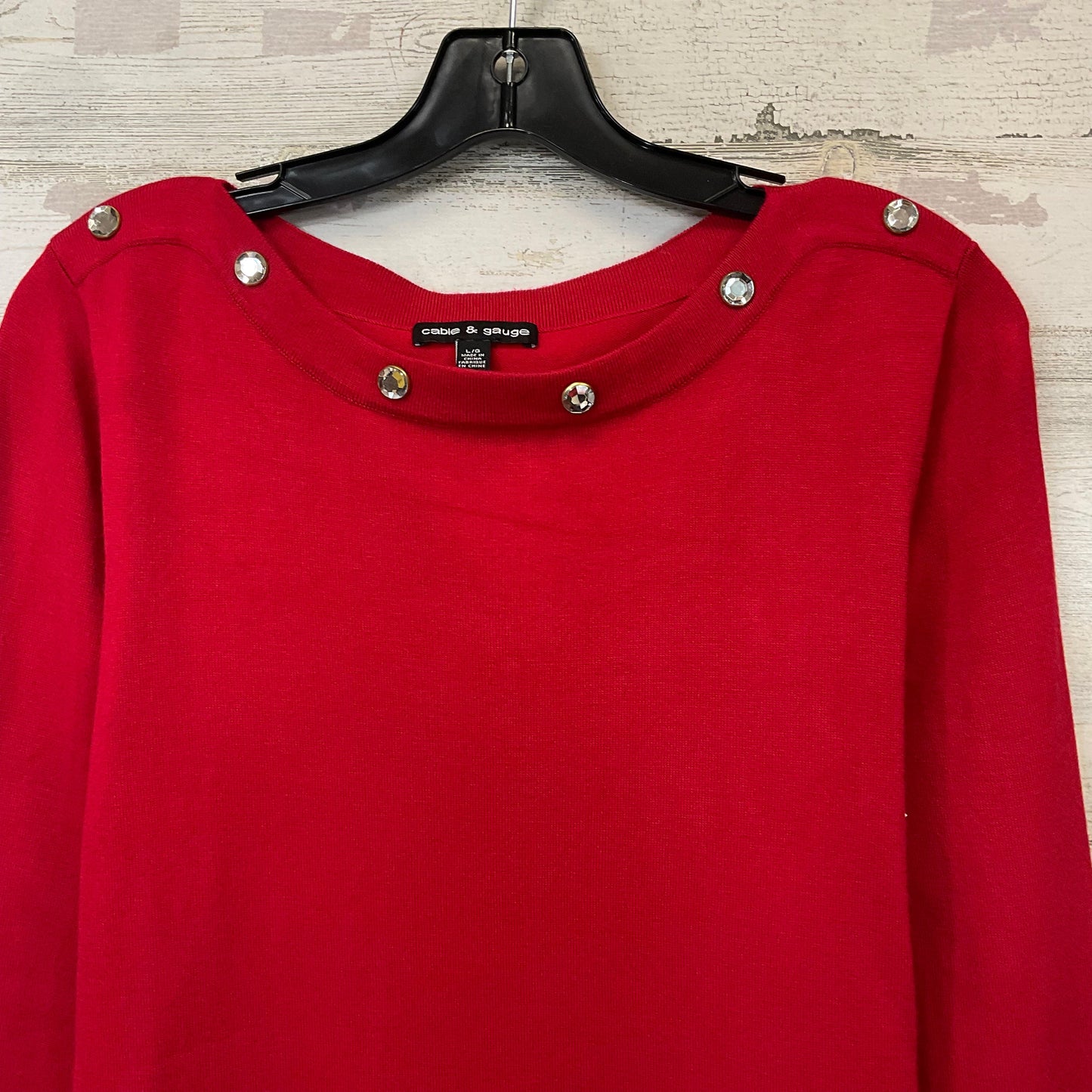 Sweater By Cable And Gauge In Red, Size: L