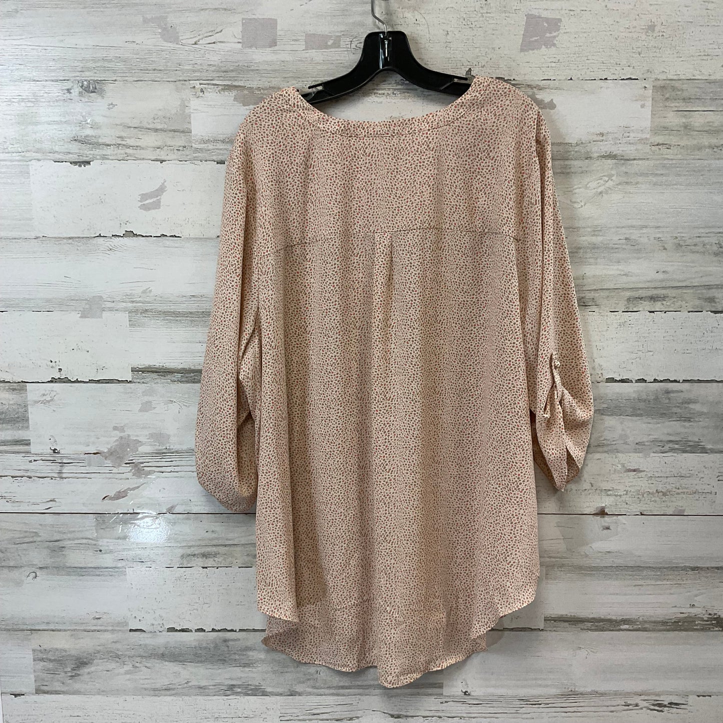 Blouse 3/4 Sleeve By Worthington In Tan, Size: 2x