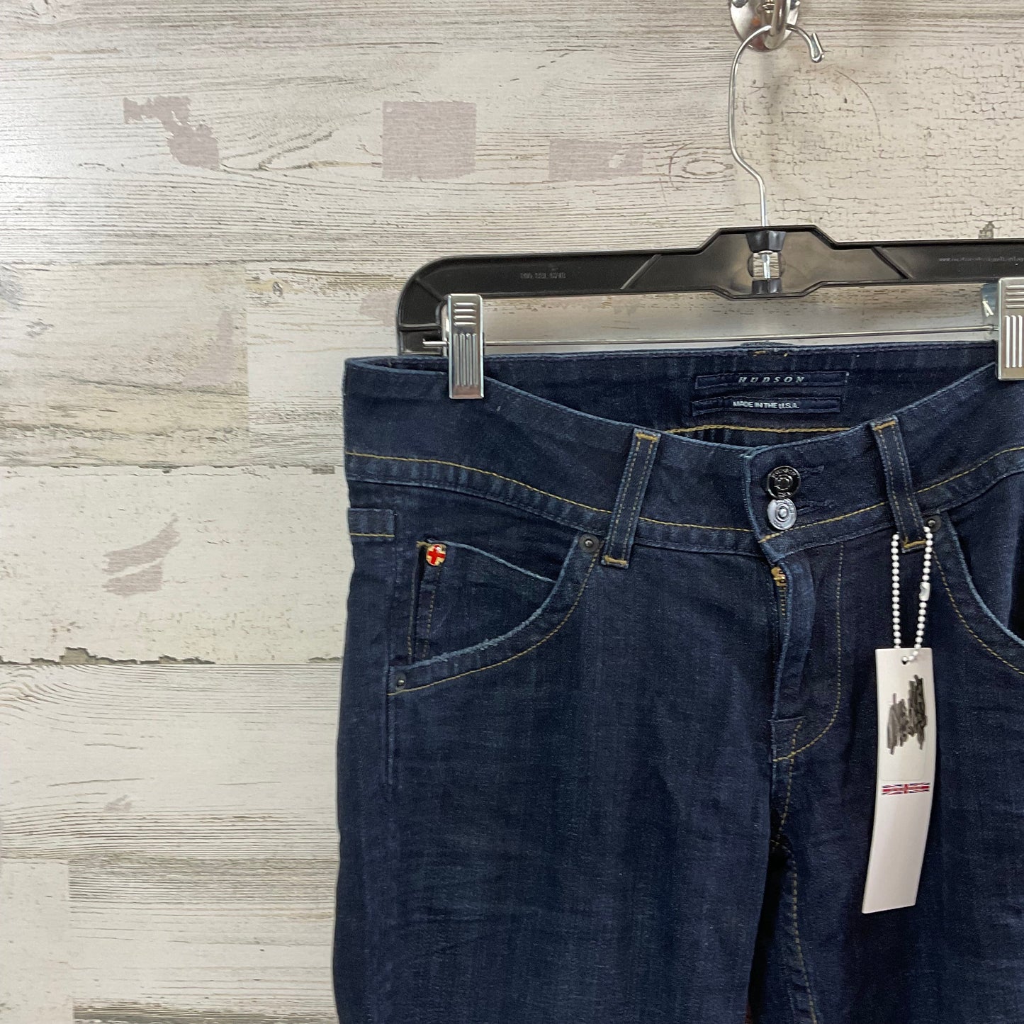 Jeans Flared By Hudson In Blue Denim, Size: 6