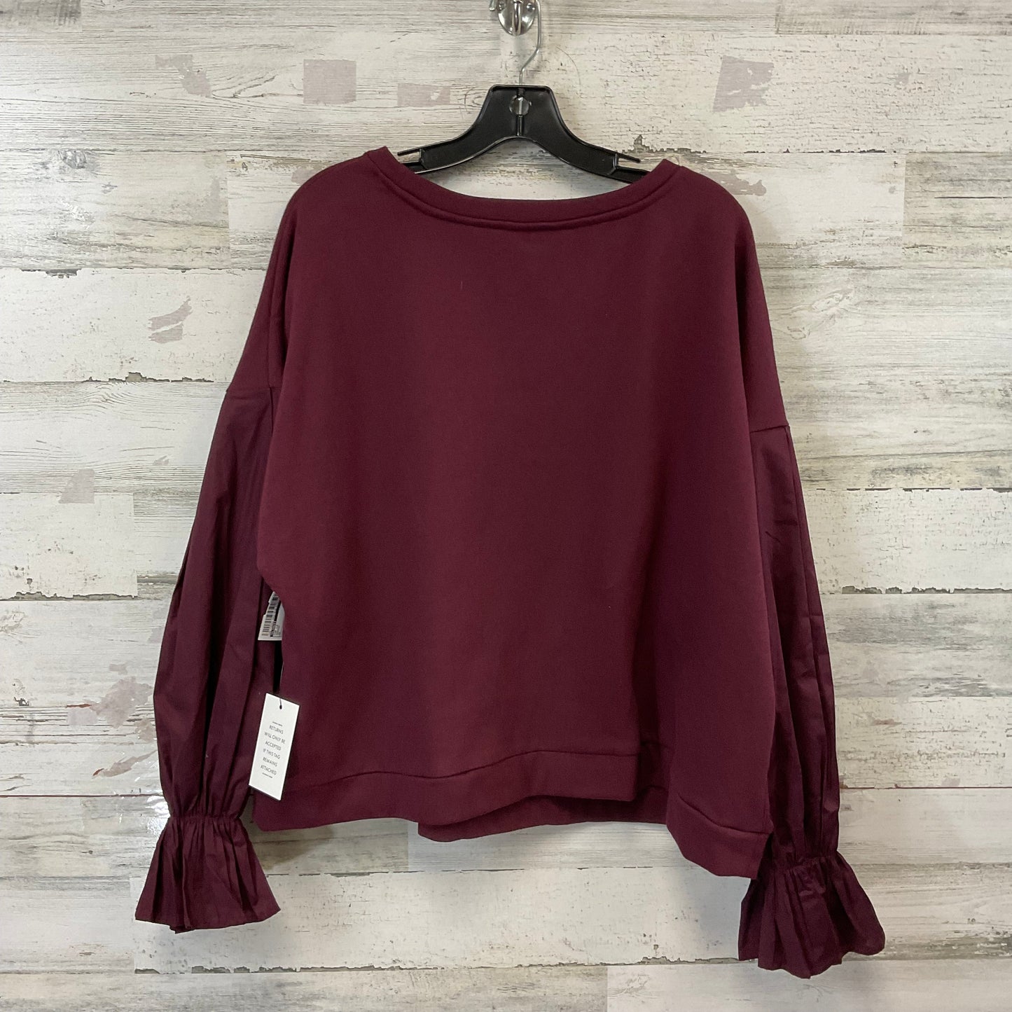 Top Long Sleeve By Eloquii In Maroon, Size: 2x