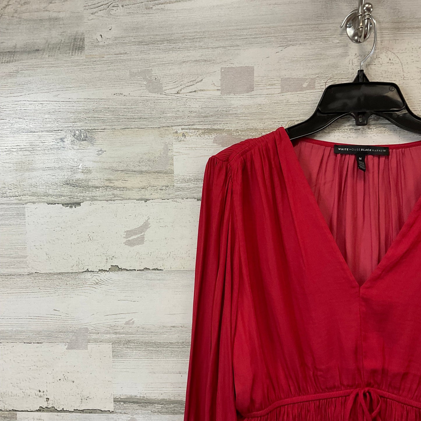 Blouse Long Sleeve By White House Black Market In Red, Size: M