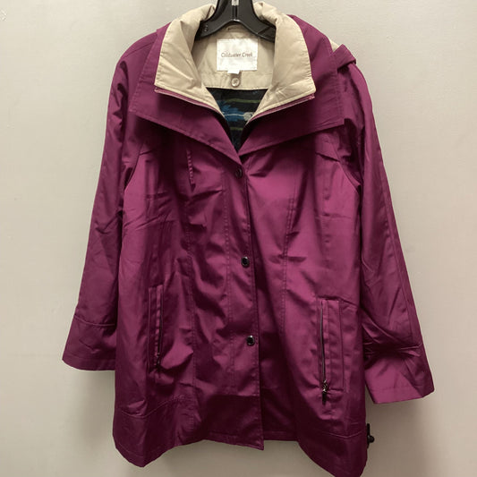 Coat Raincoat By Coldwater Creek In Maroon, Size: L