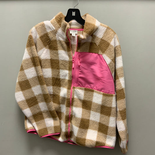 Jacket Fleece By J. Crew In Brown & Pink, Size: M