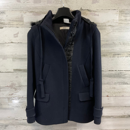 Coat Luxury Designer By Prada In Navy, Size: S