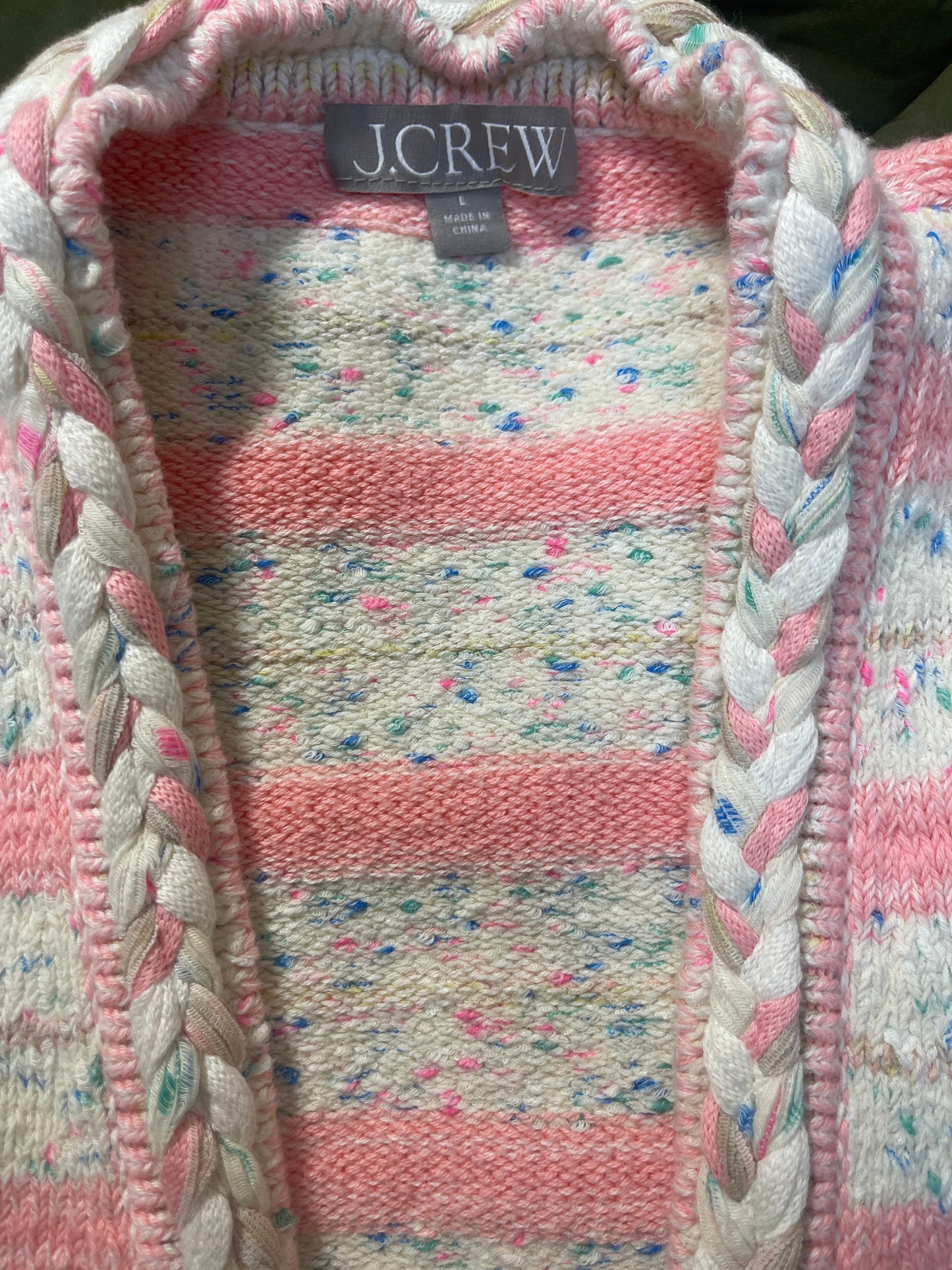 Sweater Cardigan By J. Crew In Pink, Size: L