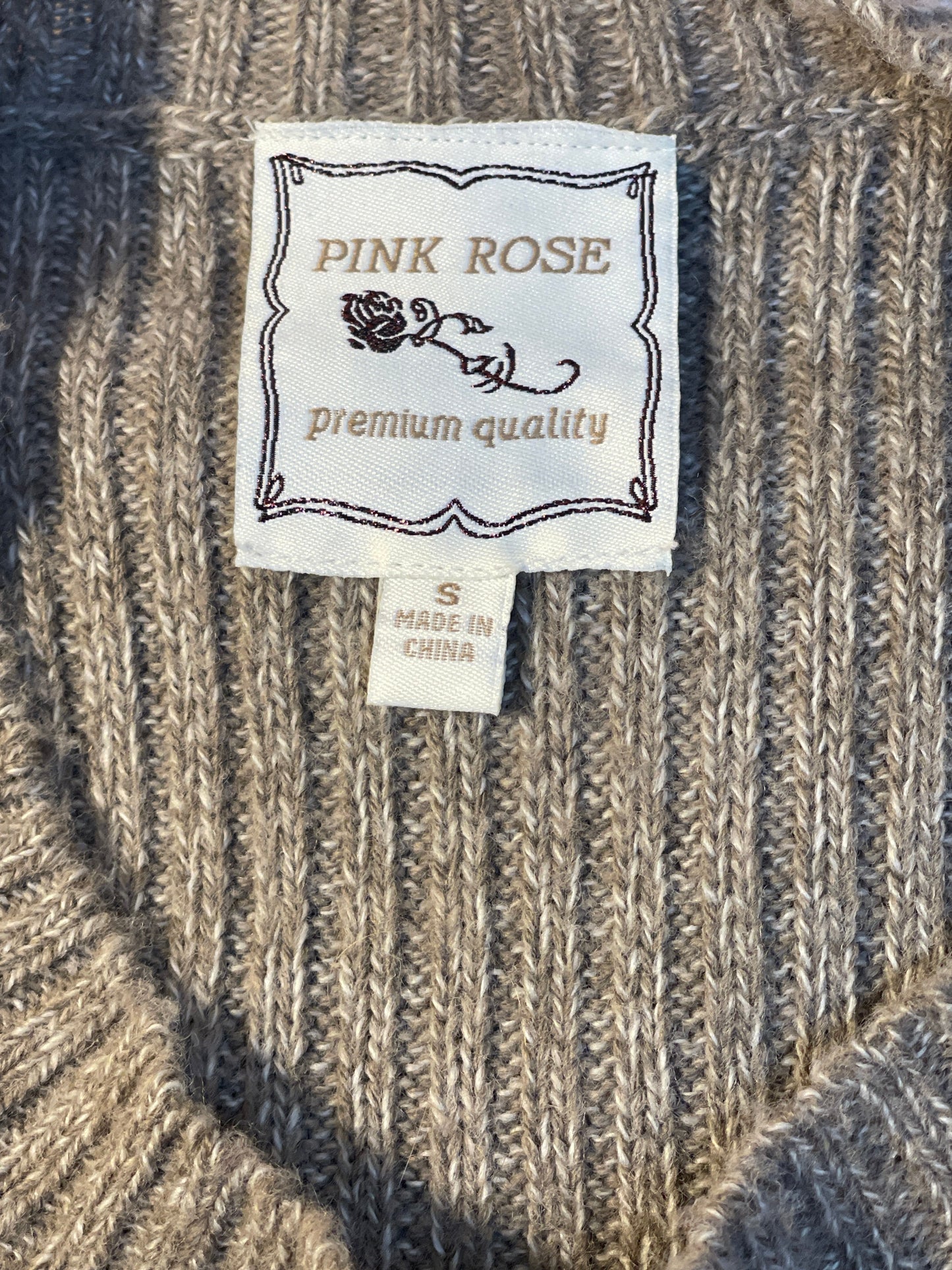 Dress Sweater By Pink Rose In Beige, Size: S