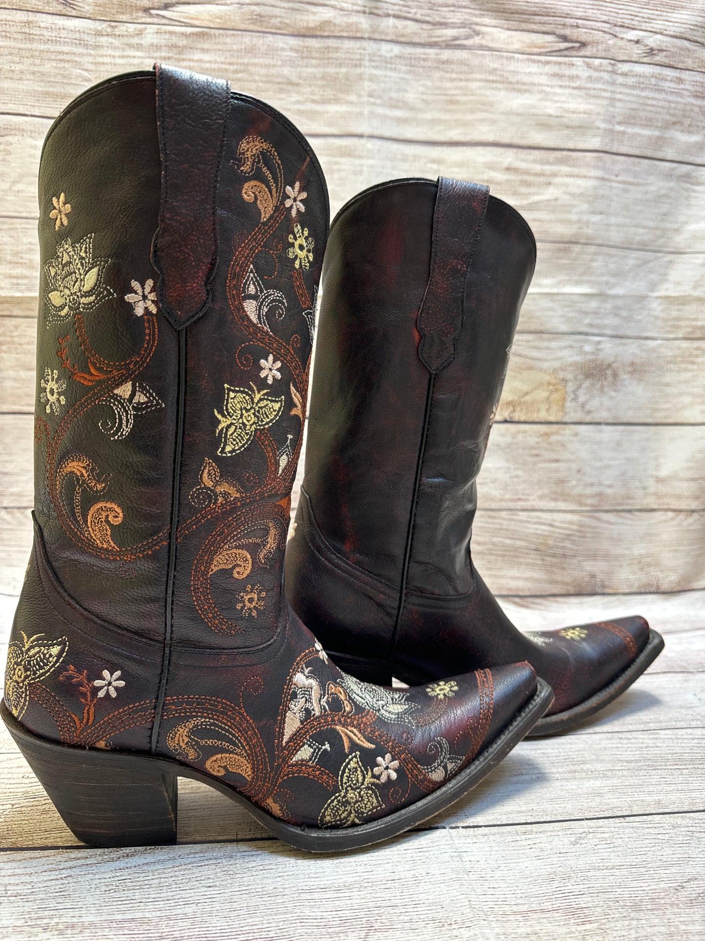 Boots Western By Lucchese In Floral Print, Size: 9