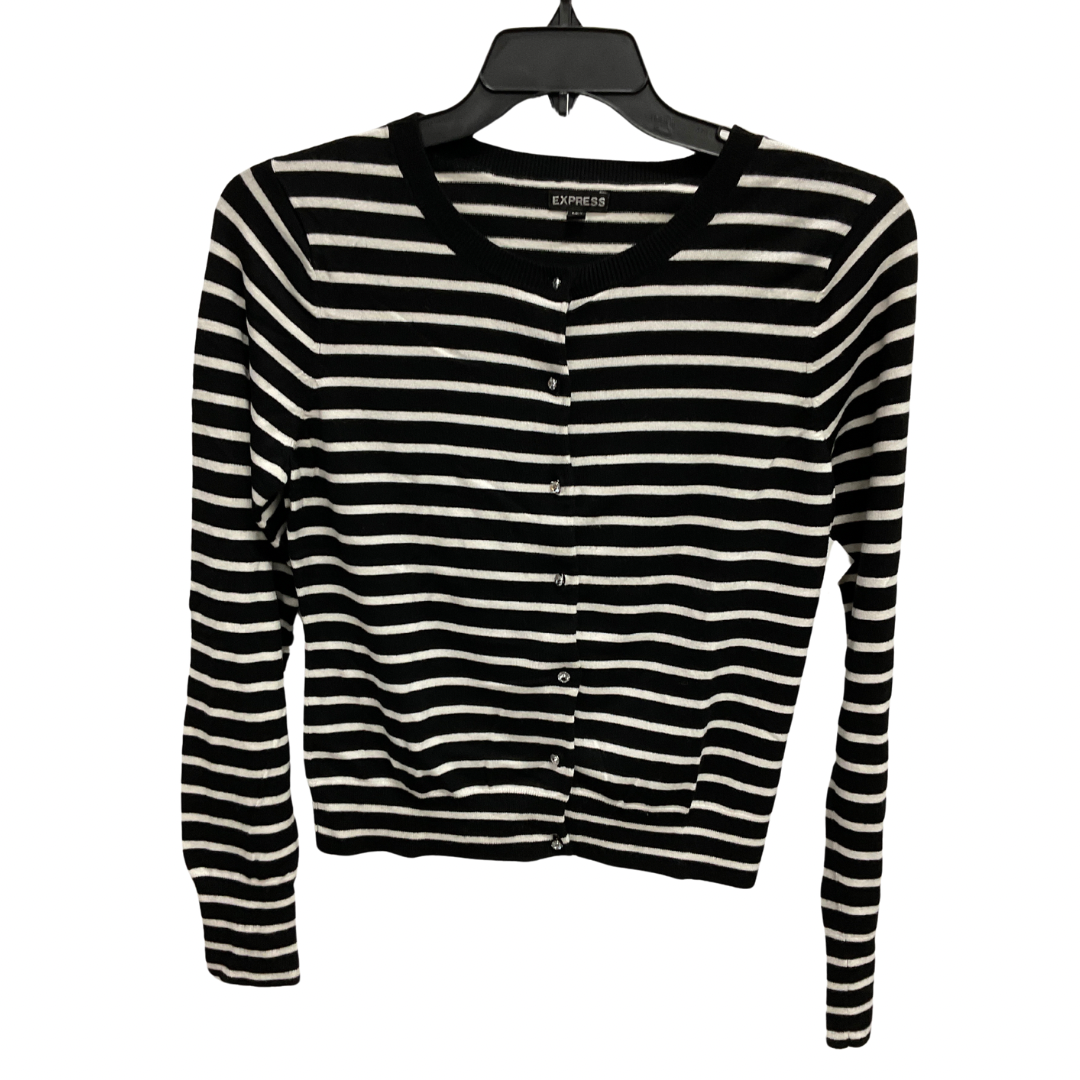 Cardigan By Express In Black & White, Size: L