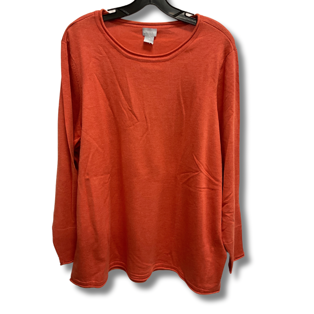 Sweater By Chicos In Orange, Size: Xl