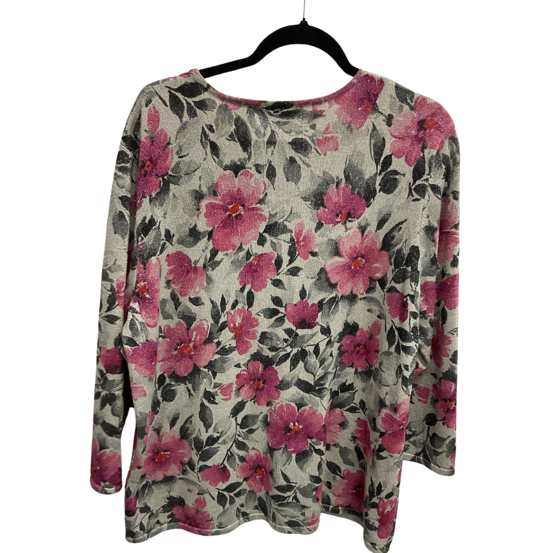 Sweater By Alfred Dunner In Floral Print, Size: 1x