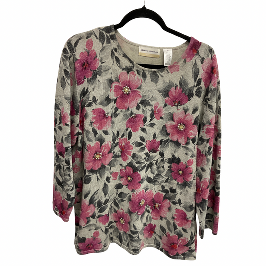 Sweater By Alfred Dunner In Floral Print, Size: 1x