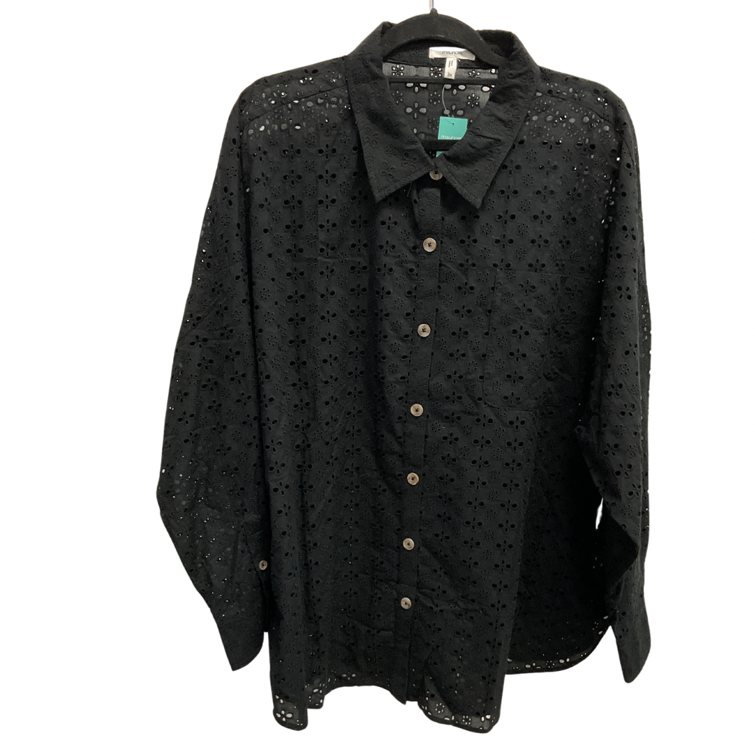 Top Long Sleeve By Maurices In Black, Size: 3x