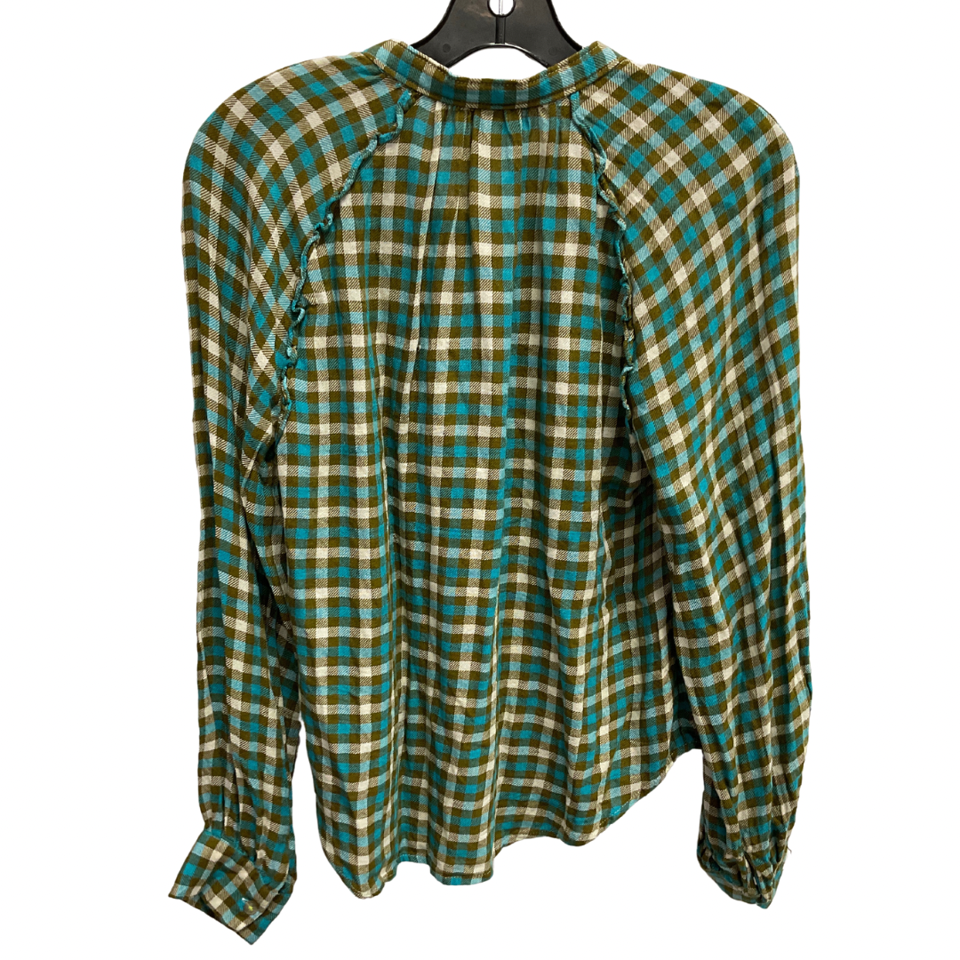 Top Long Sleeve By Pilcro In Plaid Pattern, Size: M