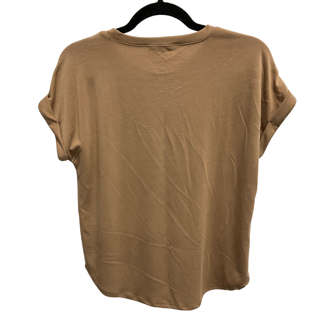 Top Short Sleeve Basic By Cable And Gauge In Beige, Size: Xs