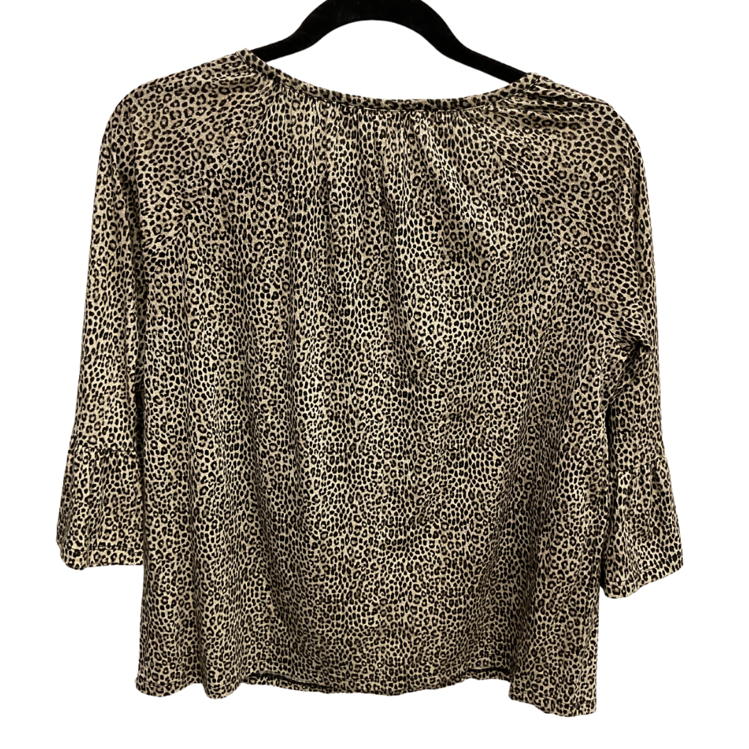 Top 3/4 Sleeve Basic By Michael By Michael Kors In Animal Print, Size: S