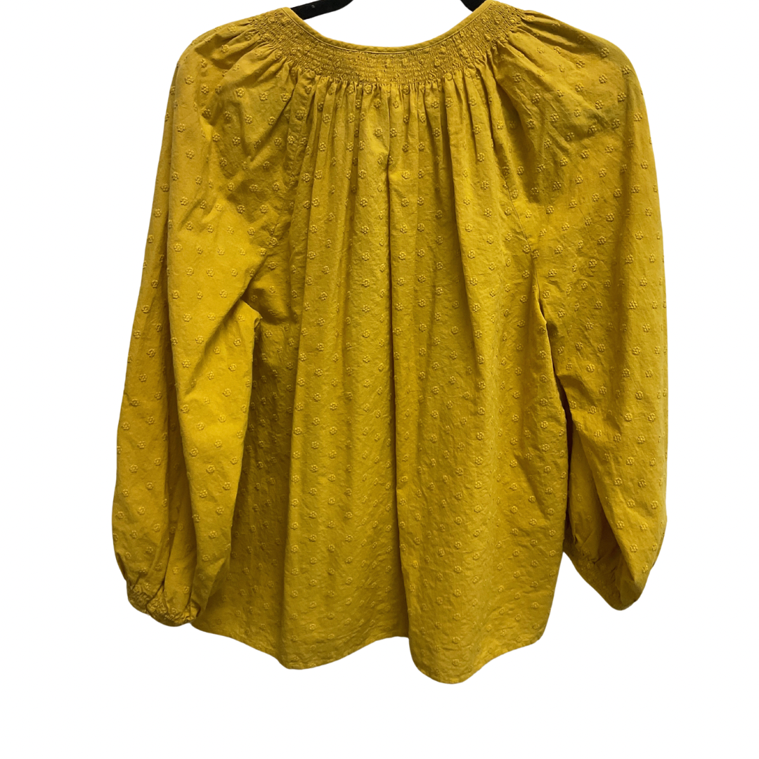 Top 3/4 Sleeve By Madewell In Gold, Size: M