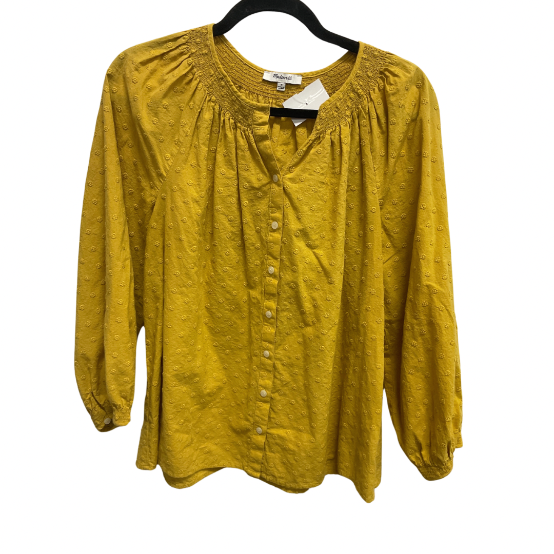 Top 3/4 Sleeve By Madewell In Gold, Size: M