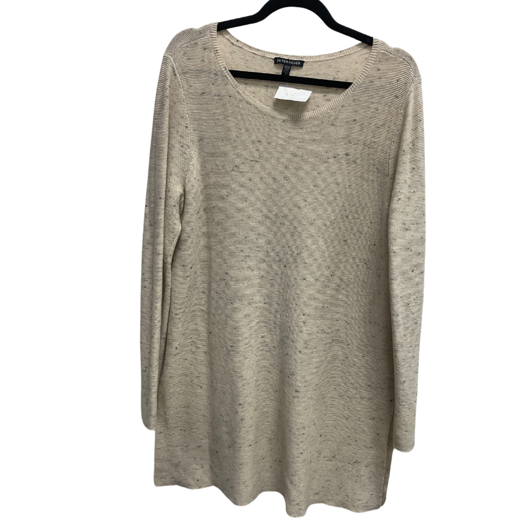 Dress Sweater By Eileen Fisher In Cream, Size: L