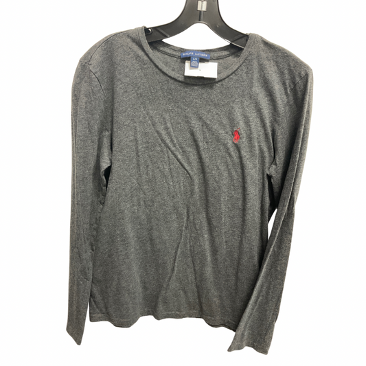 Top Long Sleeve Basic By Ralph Lauren In Grey, Size: L