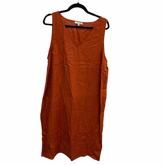 Dress Casual Midi By Madewell In Orange, Size: Xxl