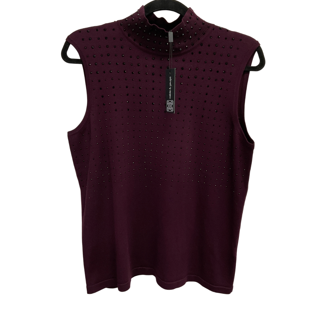 Top Sleeveless By Cable And Gauge In Maroon, Size: Xl