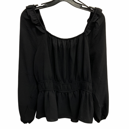 Top Long Sleeve By Nine West In Black, Size: L