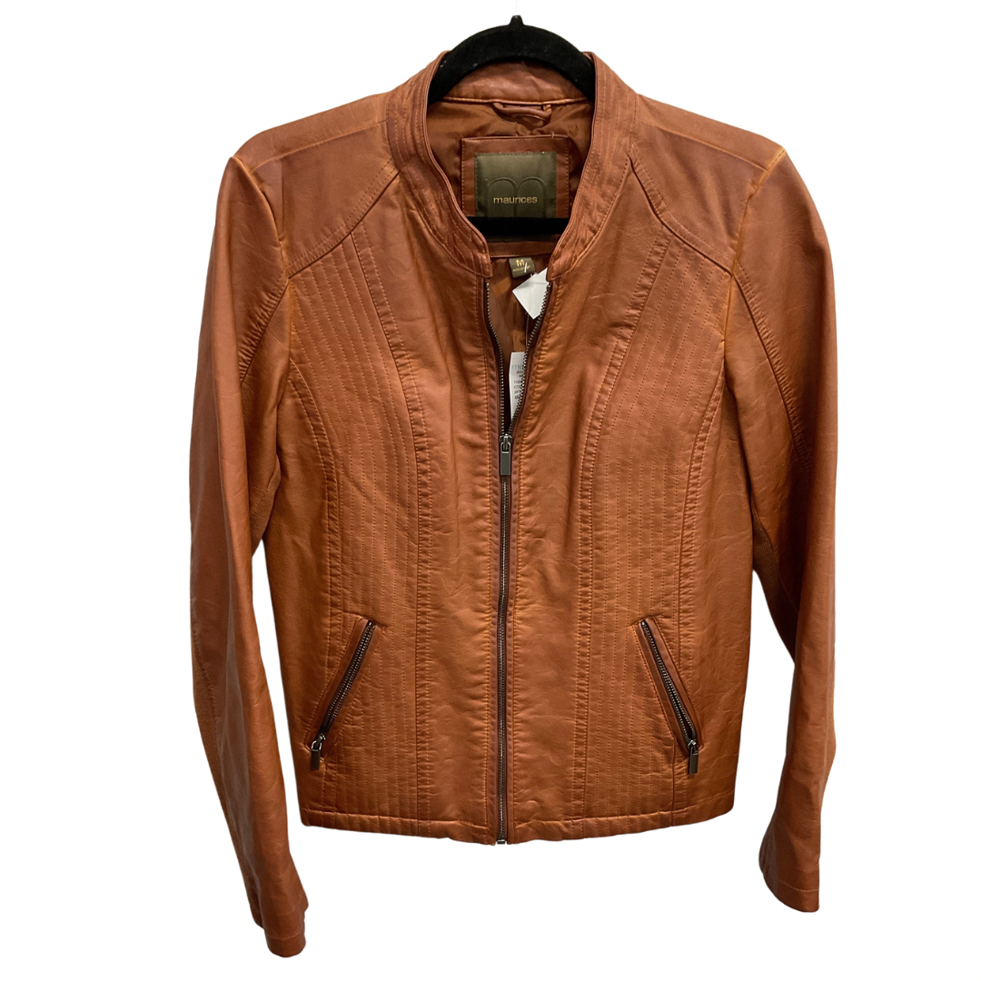 Jacket Moto By Maurices In Brown, Size: M