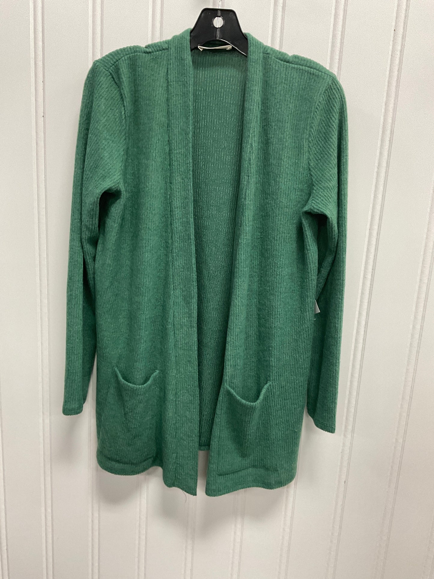 Sweater Cardigan By Zenana Outfitters In Green, Size: M