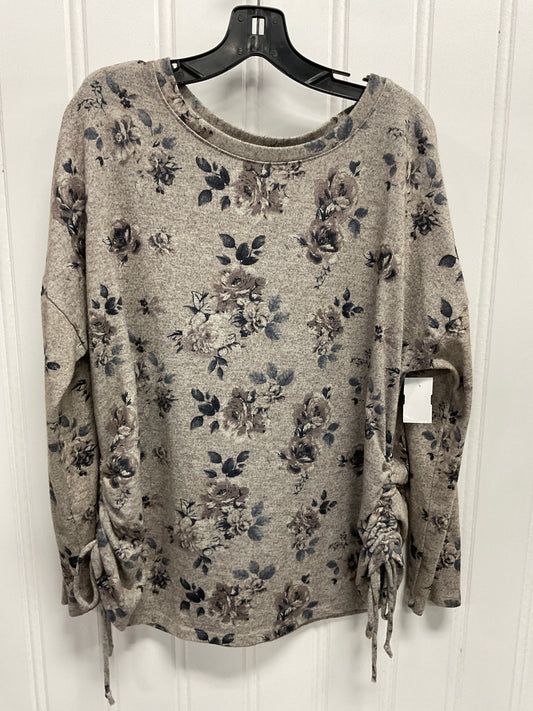 Sweater By One World In Floral Print, Size: Xl