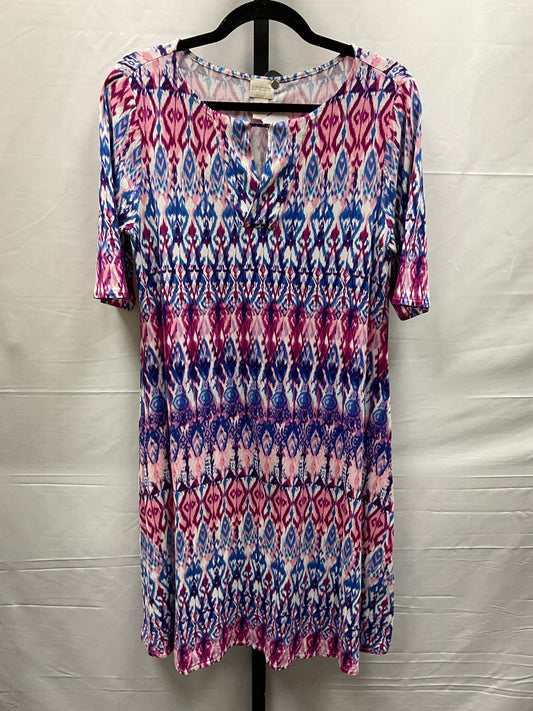 Blue & Pink Dress Casual Midi Chicos, Size S