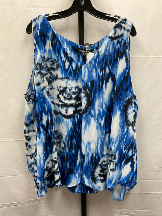 Blue & White Top Sleeveless Zac And Rachel, Size 3x