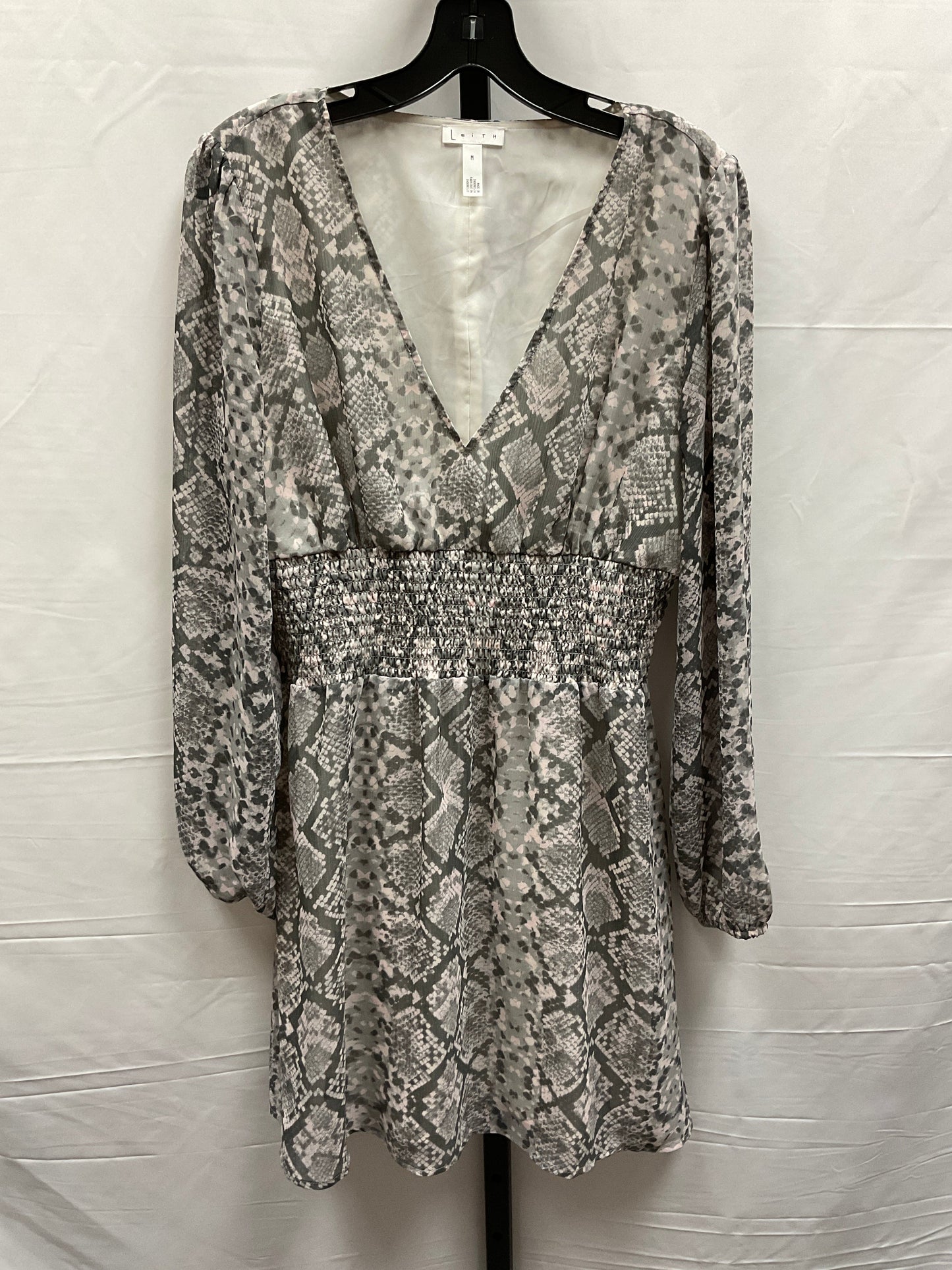 Snakeskin Print Dress Casual Midi Leith, Size M