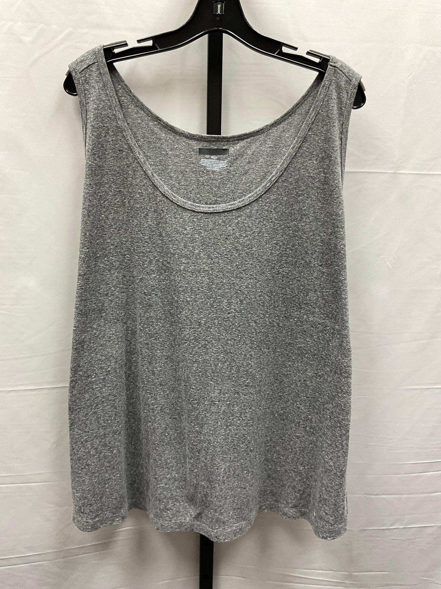 Grey Top Sleeveless Basic Clothes Mentor, Size 3x