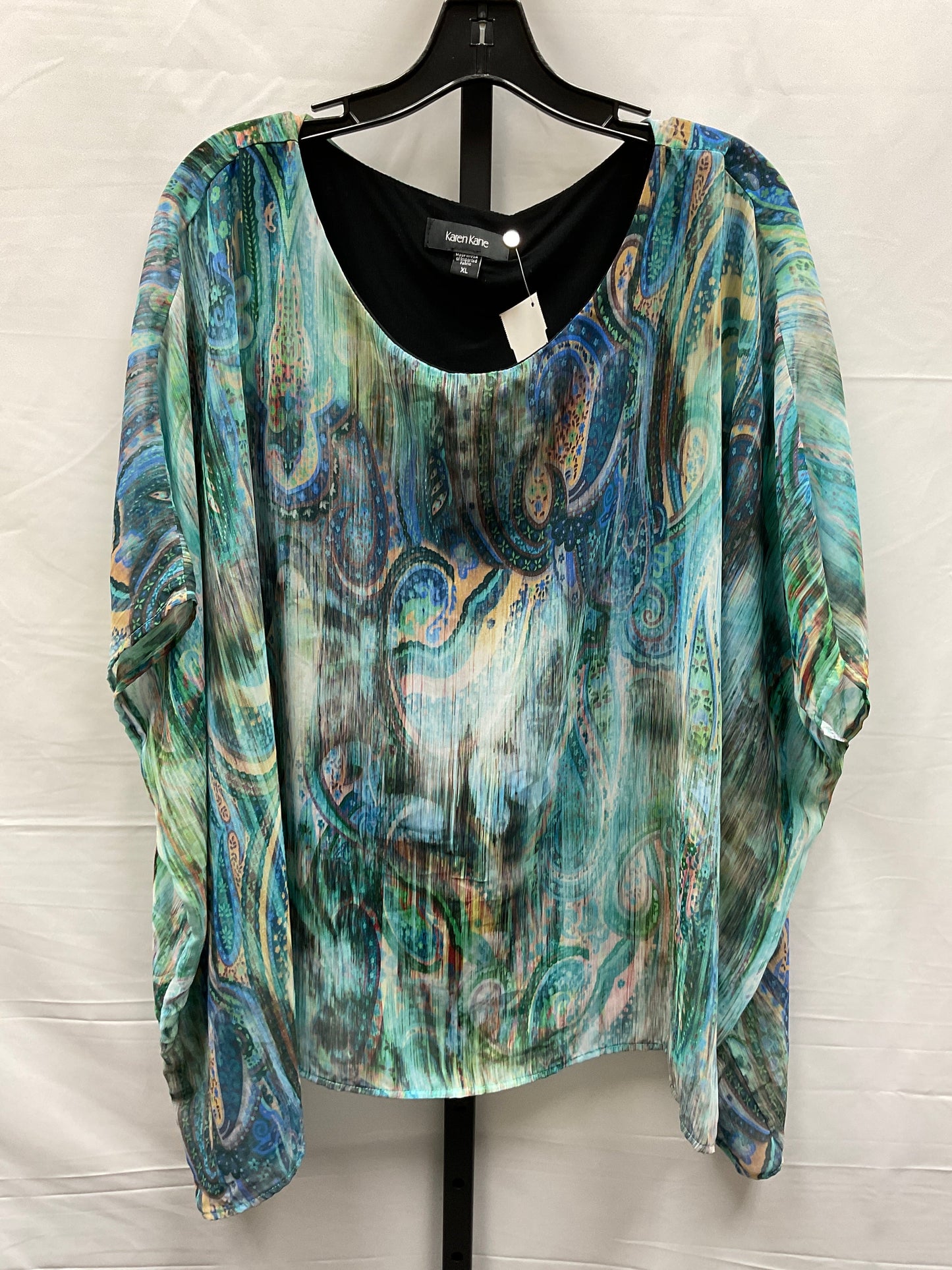 Multi-colored Top Short Sleeve Karen Kane, Size Xl