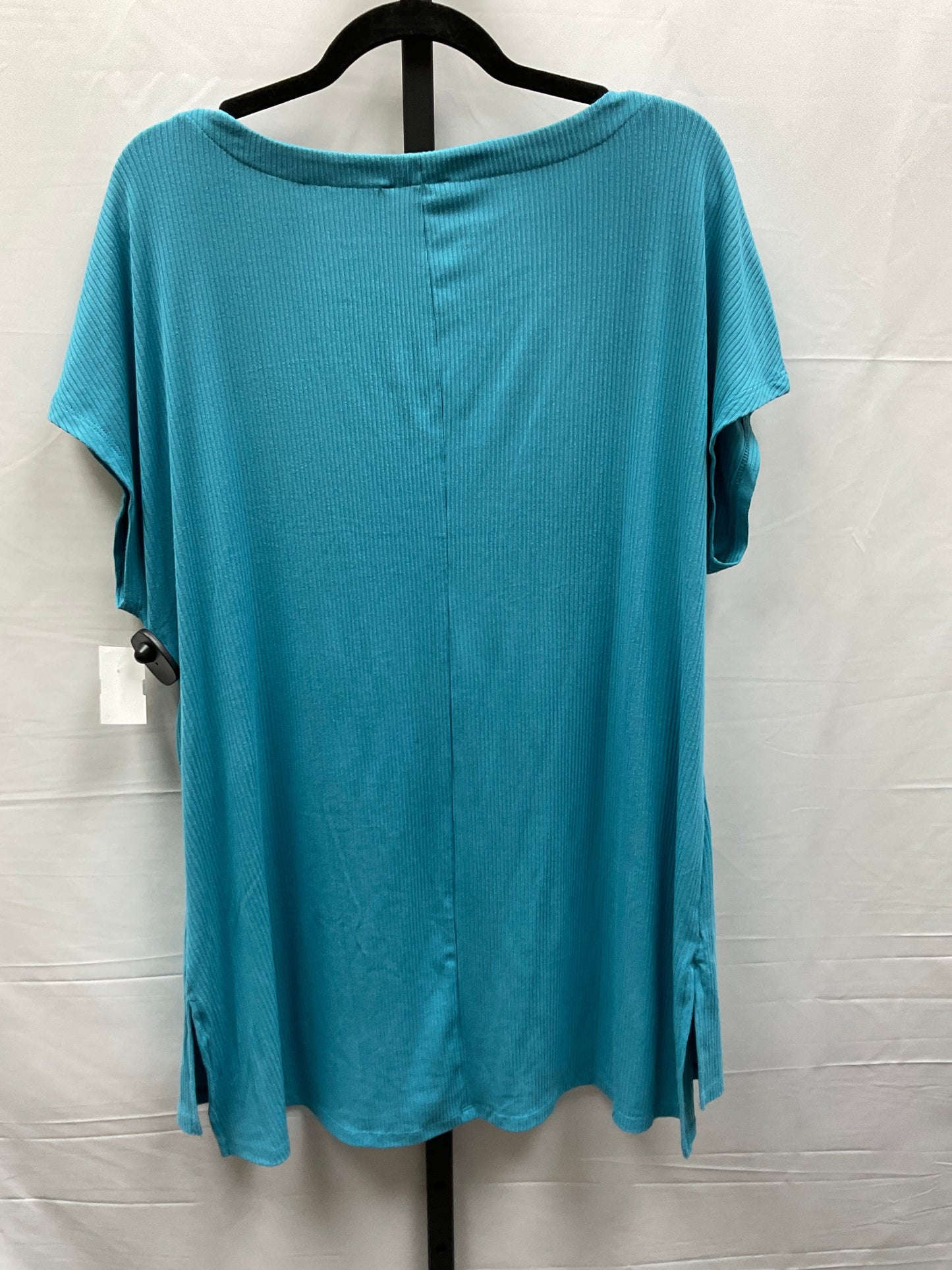 Blue Top Short Sleeve Basic Lane Bryant, Size 3x