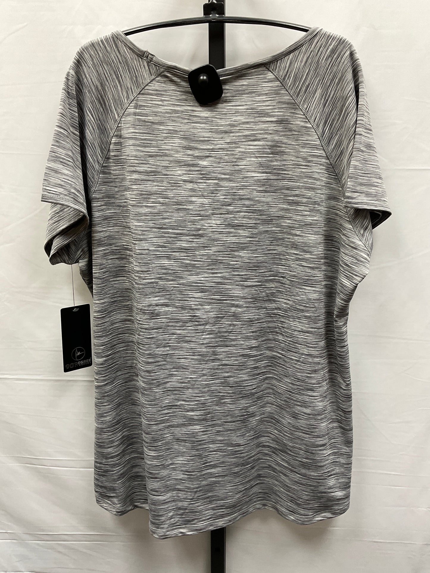 Grey Athletic Top Short Sleeve 90 Degrees By Reflex, Size 1x