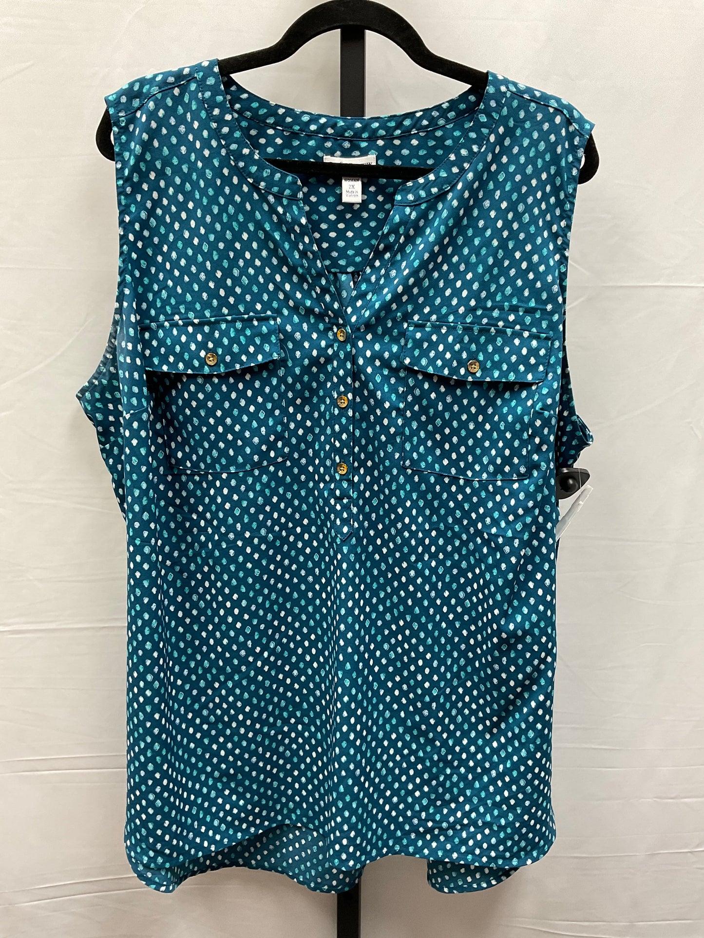 Blue Top Sleeveless Croft And Barrow, Size 2x