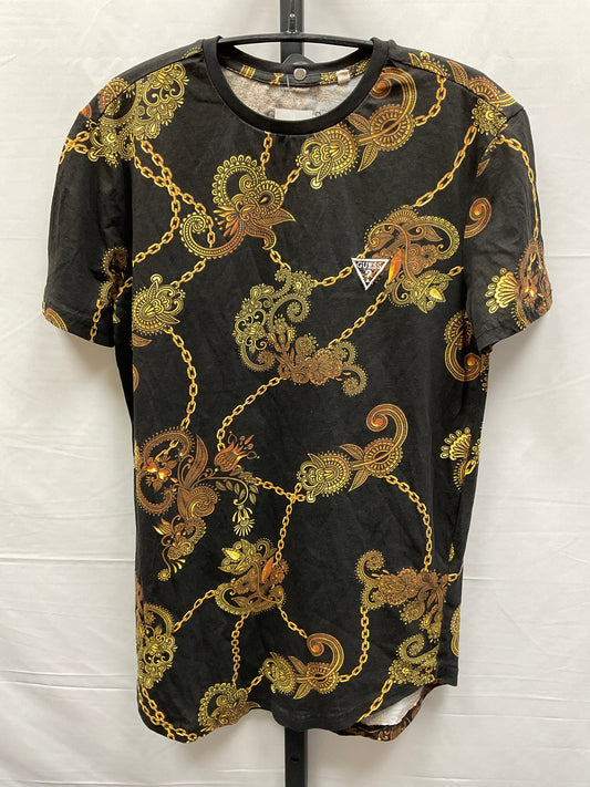 Black & Gold Top Short Sleeve Basic Guess, Size Xs