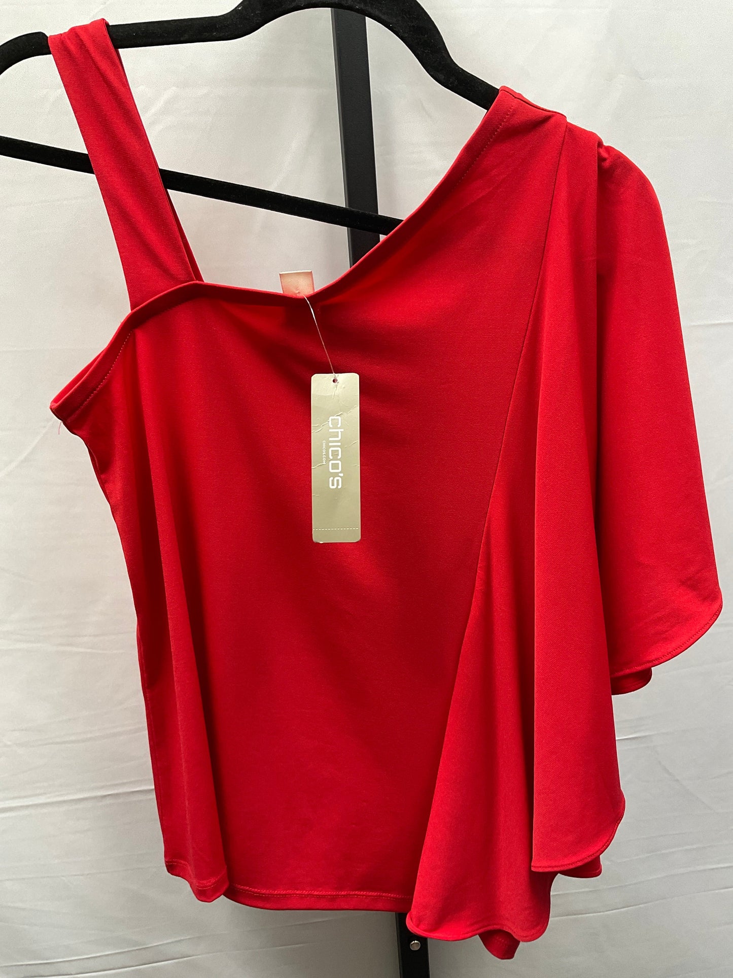 Red Top Short Sleeve Chicos, Size Petite   S