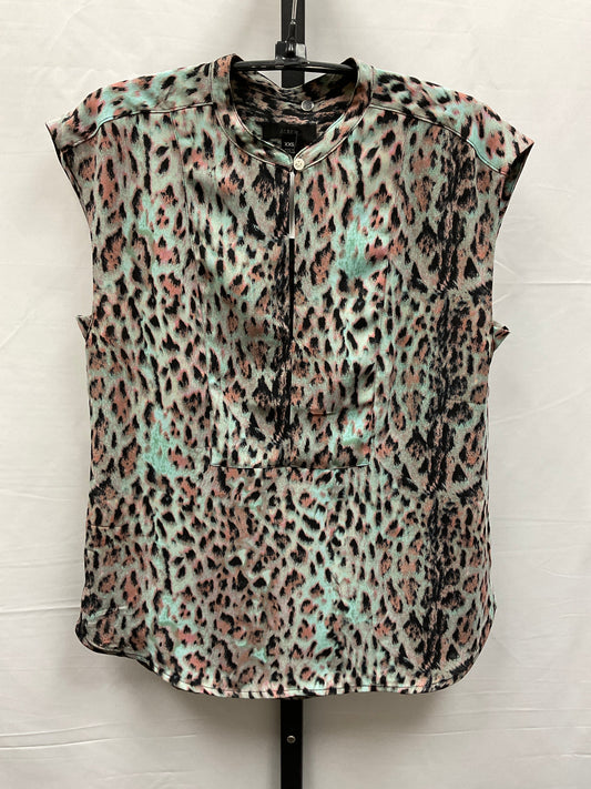 Animal Print Top Short Sleeve J. Crew, Size Xxs