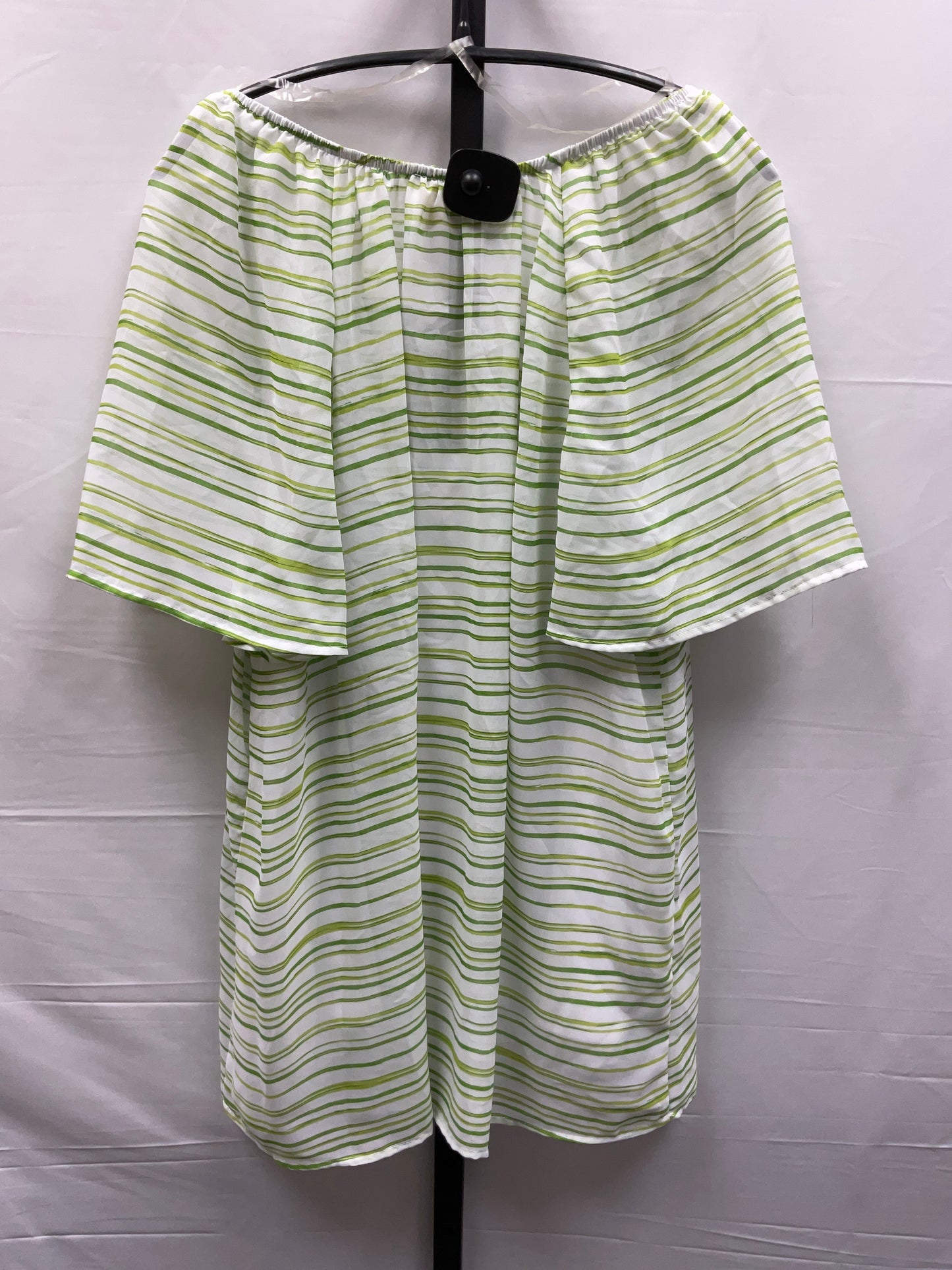 Striped Pattern Top Short Sleeve Faded Glory, Size 2x