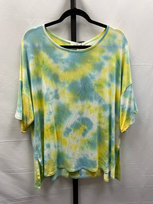 Tie Dye Print Top Short Sleeve Basic Clothes Mentor, Size M