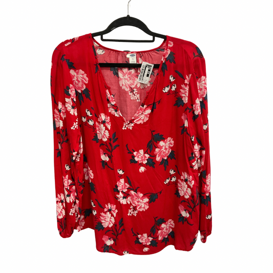 Top Long Sleeve By Old Navy In Floral Print, Size: Xl