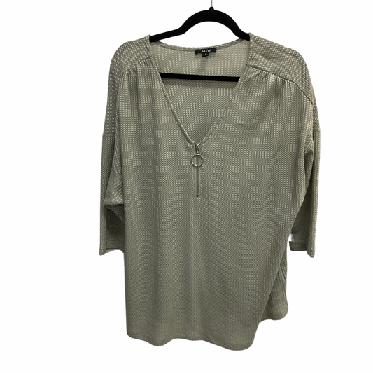 Top Short Sleeve By Auw In Green, Size: 1x